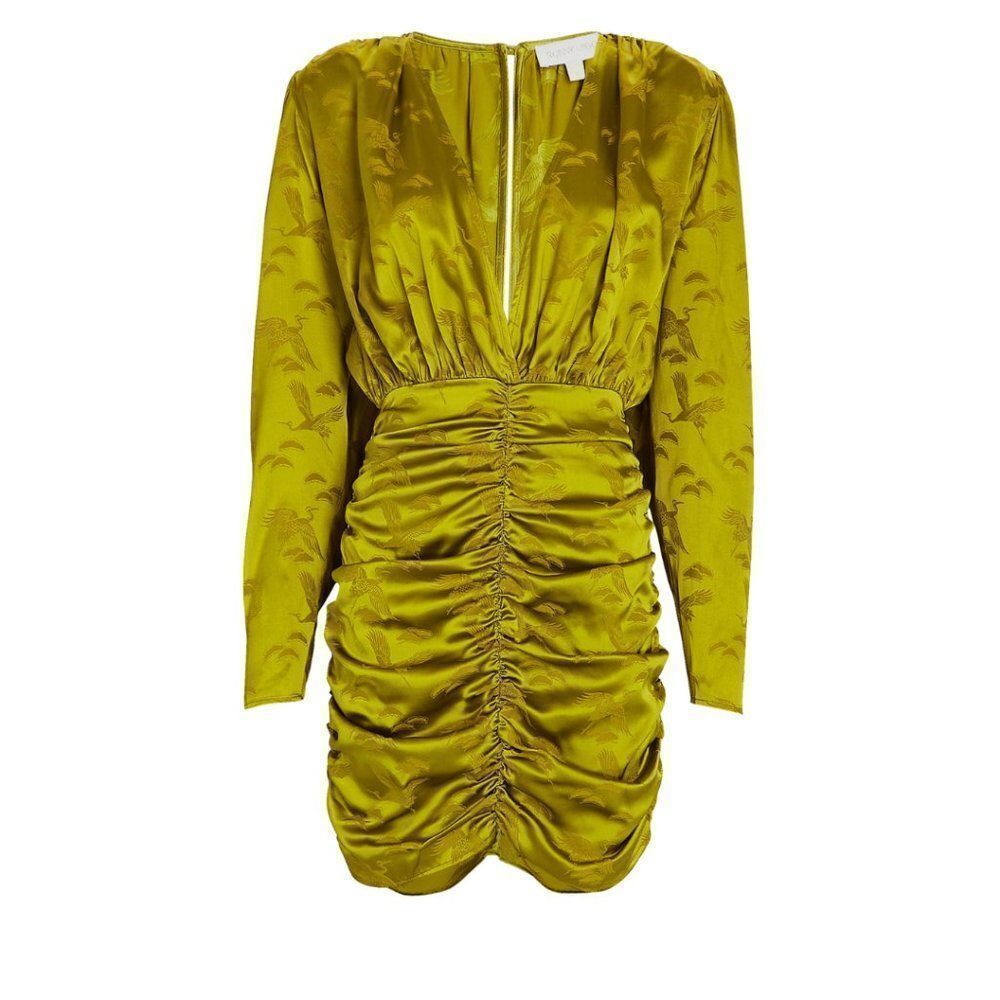 Ronny Kobo Collection Green Ruched Bodycon Mini Dress - Picture 5 of 13